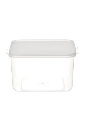 Pote Quadrado Alto Novelle 8L Plástico Transparente com Tampa Vedante para Armazenamento de Alimentos, Freezer e Organização Doméstica