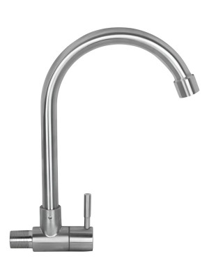 Torneira de Parede para Cozinha em Aço Inox Escovado com Design Moderno e Alta Durabilidade