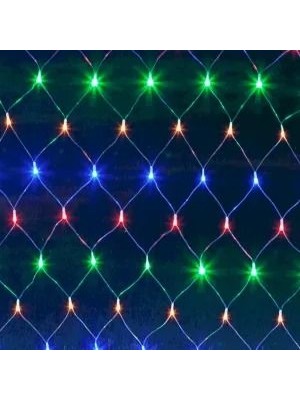 Rede de Luz 120 Leds 220V 1,2M Colorida Pisca-Pisca Expansível com 8 Funções e Fio Transparente para Decoração Natal Festas