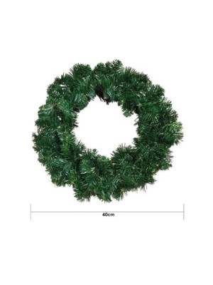 Guirlanda Decorativa Natalina Verde Tradicional para Decoração de Porta, Parede, Vitrines e Ambientes Festivos