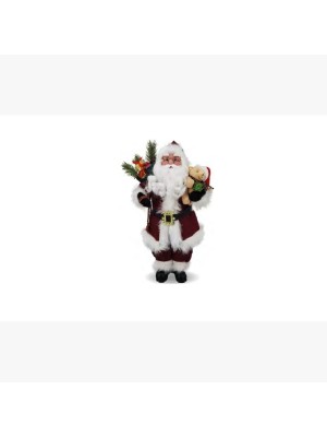 Papai Noel com Urso 60cm em Poliéster – Enfeite Natalino Decorativo para Casa, Loja e Vitrines