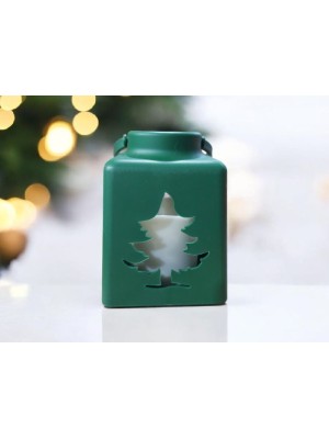 Lanterna de Natal Decorativa 13x10,5cm Plástico Wincy – Enfeite Natalino Elegante p/ Mesa, Sala e Vitrine Festiva