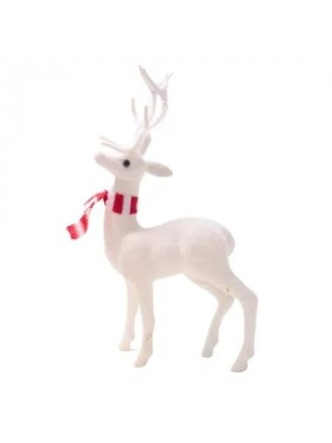 Rena Decorativa em Isopor 16x24cm Enfeite Natalino com Detalhes Brilhantes para Decoração de Mesa, Árvore e Ambientes de Natal