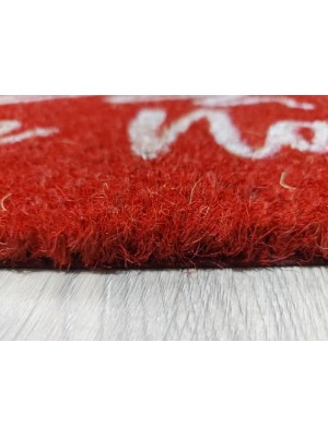 Tapete Fibra de Coco Star Feliz Natal 33x60cm – Capacho Decorativo Natalino com Base Antiderrapante