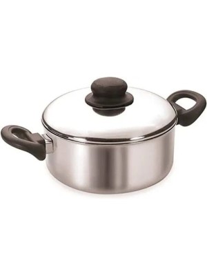 Caçarola Polida N18 29x19,5x8cm em Alumínio Brilhante Resistente para Cozinhar e Servir