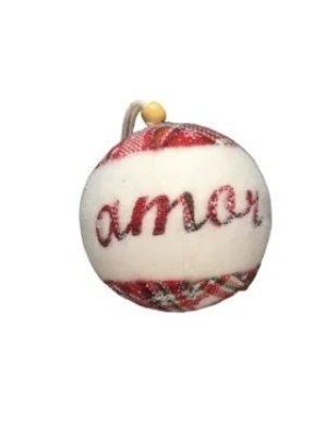 Enfeite Bola Decorativa de Natal 9,5cm com Cordão – Esfera Peluciada para Árvore, Guirlanda e Decoração Natalina