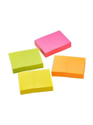 Nota Adesiva Win Paper 5x3,8cm com 100 Folhas – Blocos Coloridos Reposicionáveis em 4 Unidades para Anotações, Lembretes e Organização de Escritório