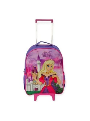 Mochila Infantil com Rodinha Kit Completo com Lancheira Térmica e Estojo Princesa