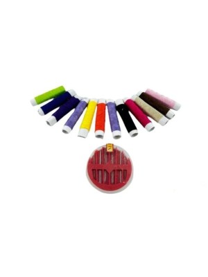 Kit de Costura com 12 Linhas e 10 Agulhas Aliança – Completo, Versátil e Ideal para Reparos Rápidos