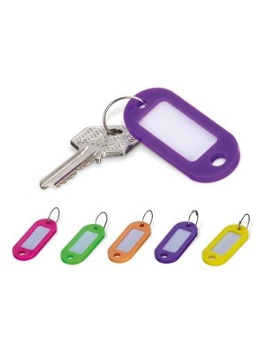 CHAVEIRO DE IDENTIFICAÇÃO COLORIDO C/6PCS PARA ORGANIZAÇÃO DE CHAVES COM ETIQUETA
