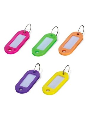 CHAVEIRO DE IDENTIFICAÇÃO COLORIDO C/6PCS PARA ORGANIZAÇÃO DE CHAVES COM ETIQUETA