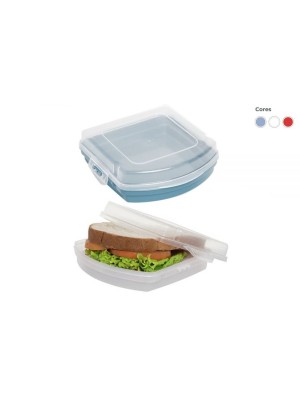 Sanduicheira com Trava – Porta Lanche Plástico BPA Free, Fechamento Seguro, Ideal para Escola, Trabalho, Viagens e Lancheira Infantil