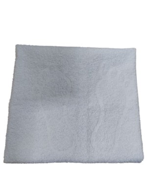 Toalha Piso Chevron Jacquard 50x60cm 110g Branco Leve, Absorvente e Elegante para Banheiro