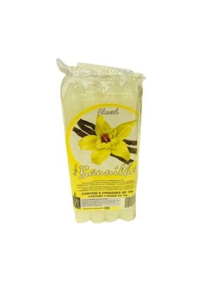 Vela Flovel Perfumada Baunilha 18g com 8 Unidades – Velas Aromáticas Doces para Aromatização, Relaxamento, Bem-estar e Decoração