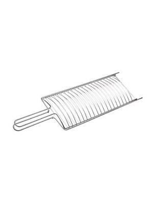 Grelha Cromada Chrome Abaulada Pequena 54x17x2cm para Churrasco, Aço Cromado Resistente, Ideal para Carnes, Peixes, Frango e Legumes