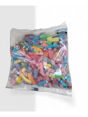Bala Regaliz Mix Sortido 700g – Regaliz Colorido Ácido e Recheado para Festas, Lembrancinhas e Revenda
