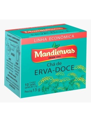 Chá de Erva-Doce Mandivervas Linha Econômica 13g com 10 Sachês — Infusão Suave, Aroma Doce Natural e Conforto Digestivo