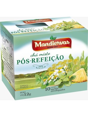 Chá Misto Pós-Refeição Mandivervas 12g com 10 Sachês Envelopados — Infusão Suave, Aroma Aconchegante e Bem-Estar Após as Refeições