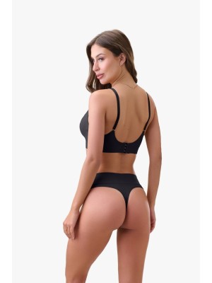 Sutiã Preto Adulto GG Sem Costura com Bojo Estruturado e Alças Removíveis, Confortável, Versátil e Ideal para Uso Diário