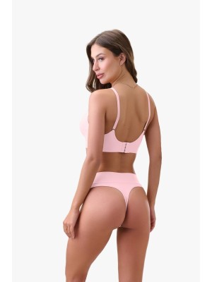 Sutiã Rosa Adulto GG Sem Costura com Bojo Estruturado e Alças Removíveis, Confortável, Versátil e Ideal para Uso Diário