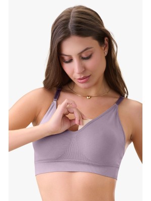 Sutiã Lavanda Adulto G Sem Costura com Bojo Estruturado e Alças Removíveis, Confortável, Versátil e Ideal para Uso Diário