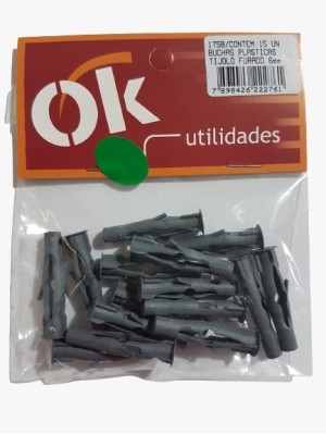 OK BUCHAS PLAST. TIJOLO FURADO 6MM C/15 UN.