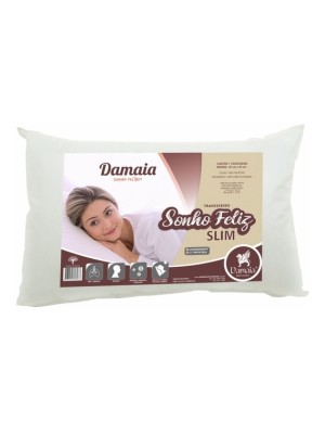 TRAVESSEIRO SONHO FELIZ SLIM BRANCO 45X65CM DAMAIA
