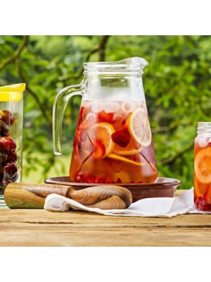 Jarra de Vidro Maracatu 1500ml Transparente com Alça Anatômica e Relevo Decorativo para Água, Sucos e Bebidas