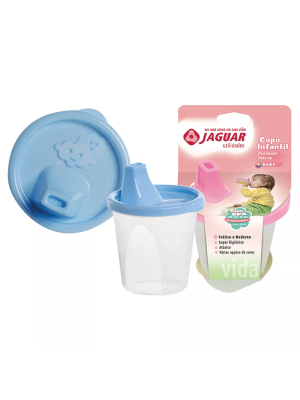 Copo Infantil 245ml com Tampa e Bico – Copinho Educativo Antivazamento para Bebês e Crianças, Plástico Atóxico e Design Ergonômico