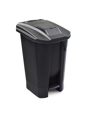 LIXEIRA 120LTS PRETA  C/RODA E PEDAL  C/ TAMPA CLICK