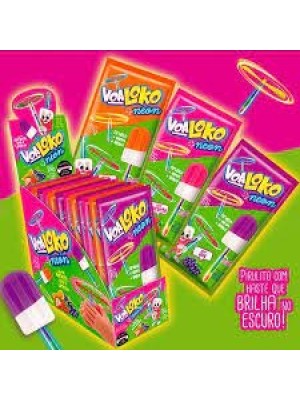 PIRULITO VOA LOKO NEON CX C/30 UNDS 300G SABOR FRUTAS SORTIDAS DANILLA