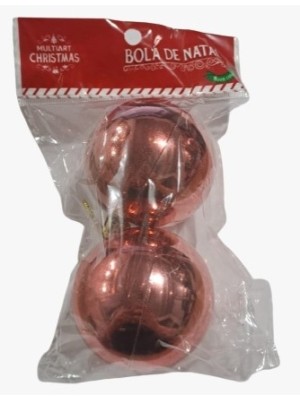BOLA DE NATAL 6CM C/2PCS ROSE UN. MULTIART