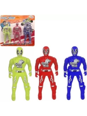 Boneco Hero Squad Boneco, Plastico Colorido Kit com 3 Bonecos Articulados