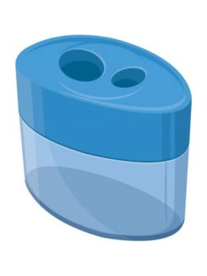 APONTADOR OVAL DE PLAST. C/DEPOSITO DUPLO UN.